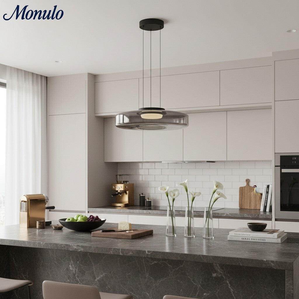Verdoma Stacked Disc Form Glass Pendant Light Contemporary Nordic Lighting for Kitchens | Esilora
