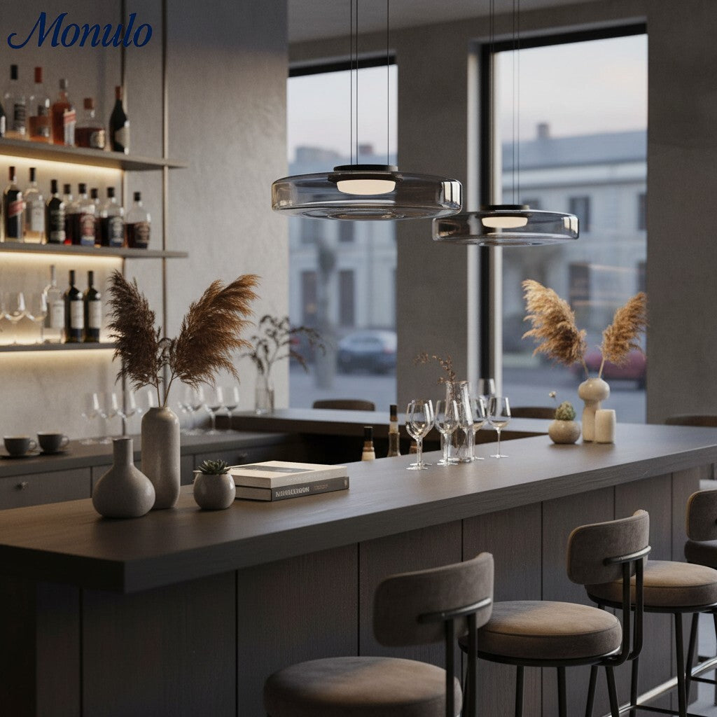 Verdoma Stacked Disc Form Glass Pendant Light Contemporary Nordic Lighting for Kitchens | Esilora
