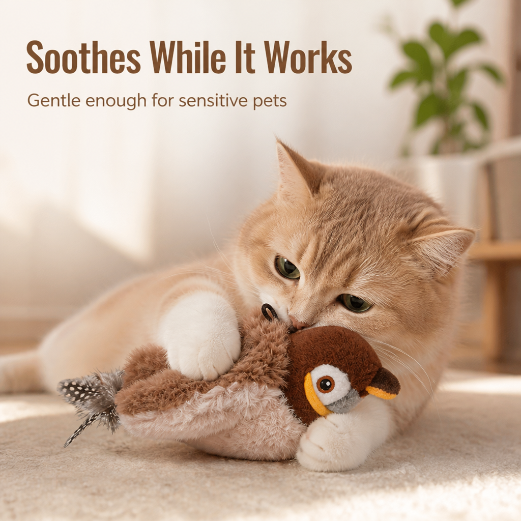 Juguete de peluche para gatos con maullido activado por contacto (interior) - Esilora