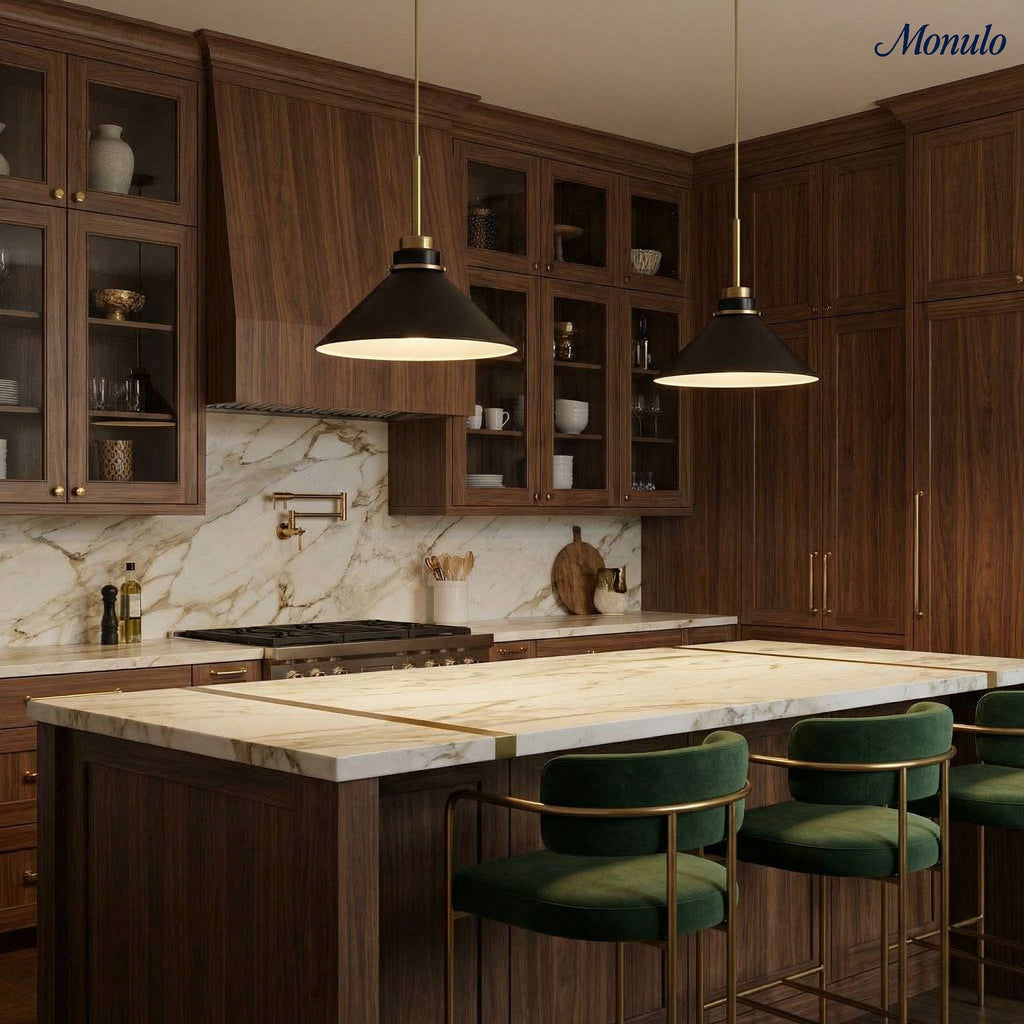 Aurenza Modern Farmhouse  Cone Pendant Light – Dimmable Kitchen and Entryway Lighting | Esilora