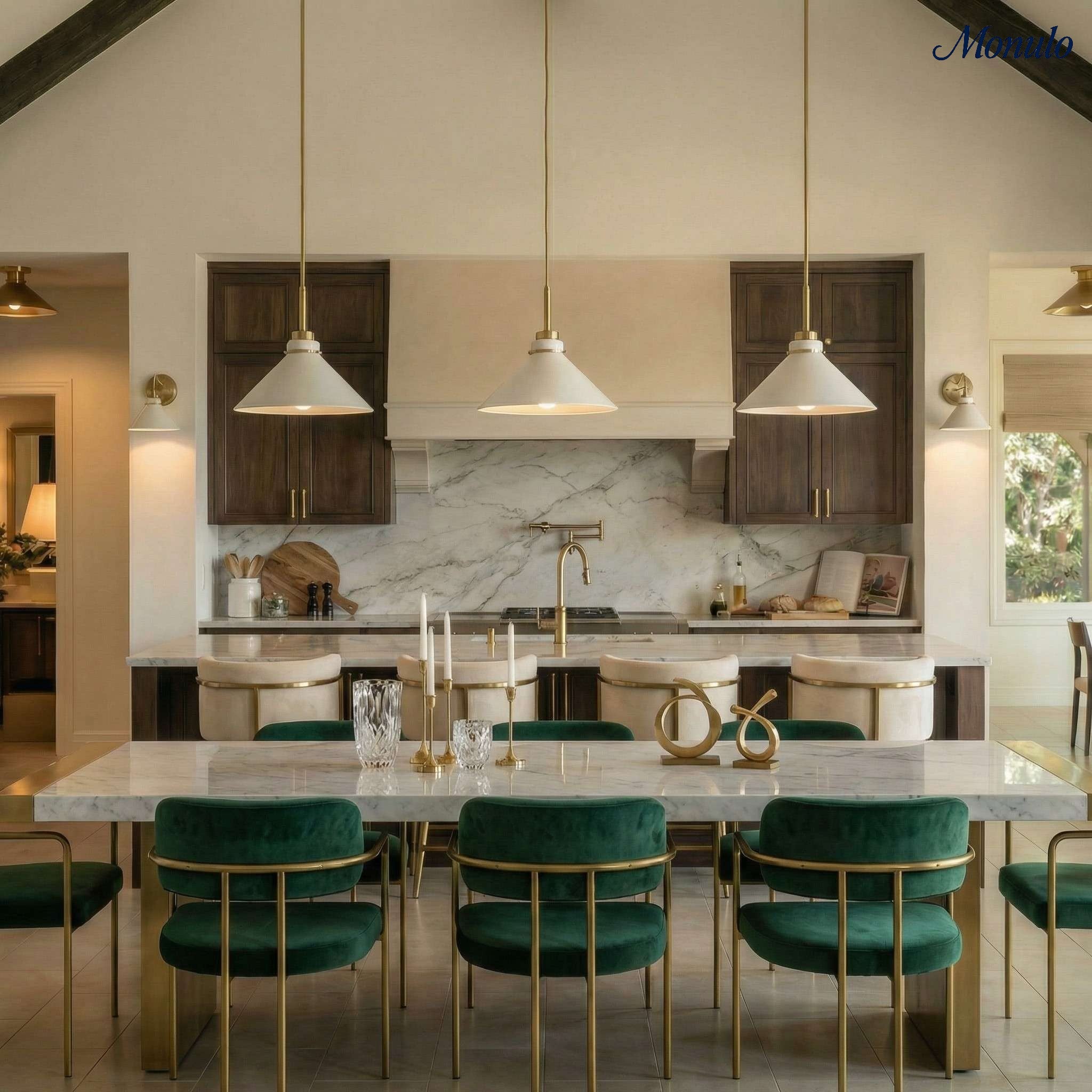 Aurenza Modern Farmhouse  Cone Pendant Light – Dimmable Kitchen and Entryway Lighting | Esilora