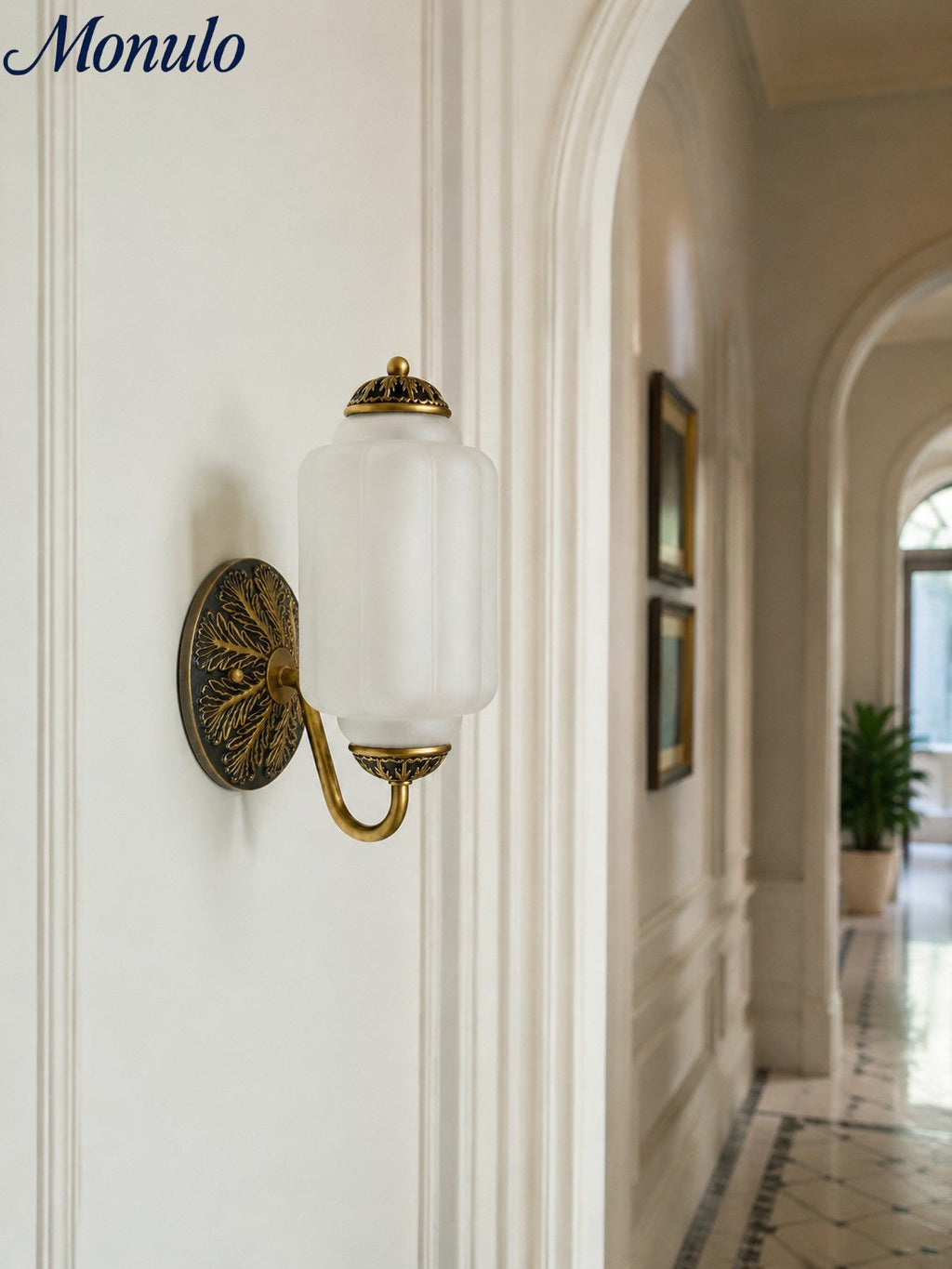 Vintage Milk Glass Sconce Bedside Hallway Eloise Wall Sconce | Esilora