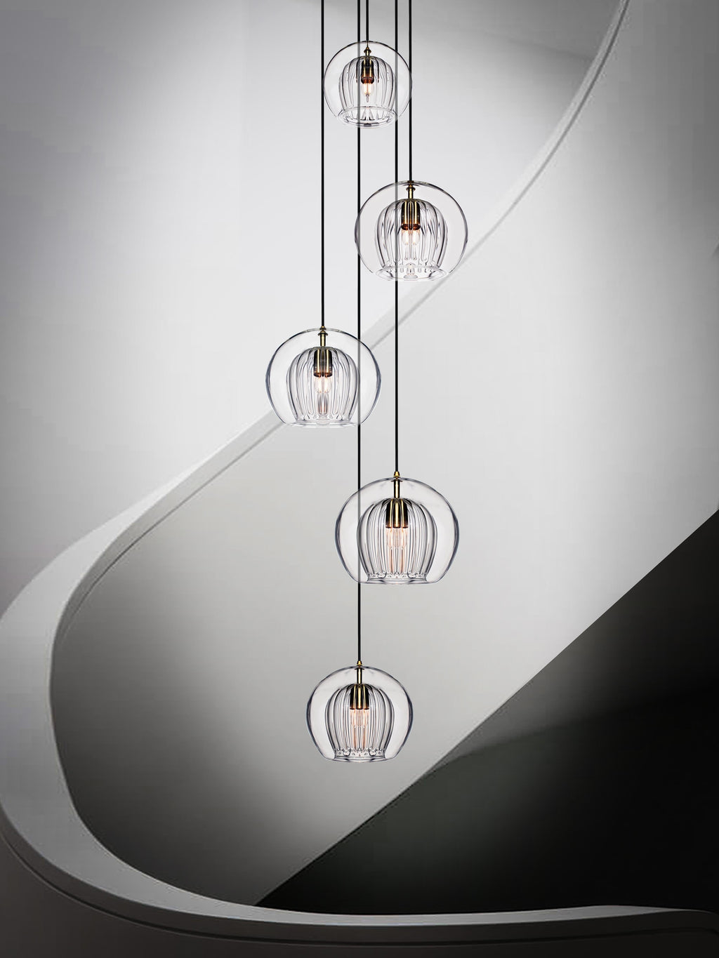 Modern Pleated Glass Pendant Light M39 | Esilora