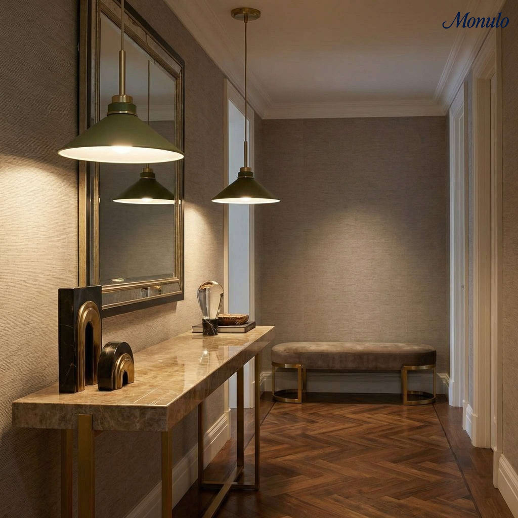 Aurenza Modern Farmhouse  Cone Pendant Light – Dimmable Kitchen and Entryway Lighting | Esilora