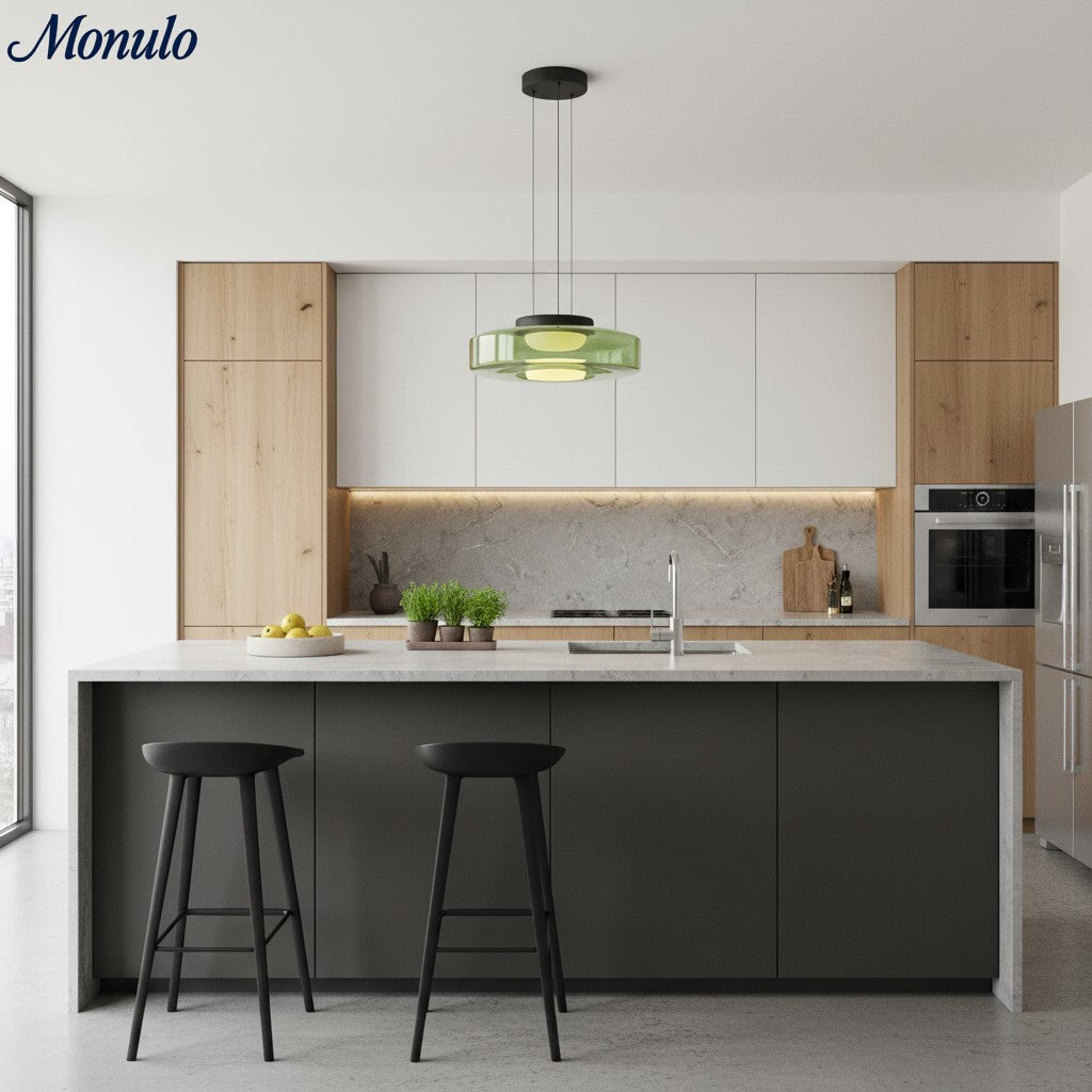 Verdoma Stacked Disc Form Glass Pendant Light Contemporary Nordic Lighting for Kitchens | Esilora