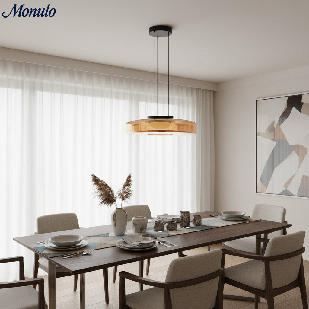 Verdoma Stacked Disc Form Glass Pendant Light Contemporary Nordic Lighting for Kitchens | Esilora
