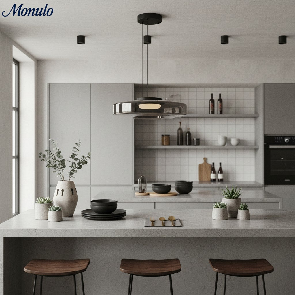 Verdoma Stacked Disc Form Glass Pendant Light Contemporary Nordic Lighting for Kitchens | Esilora