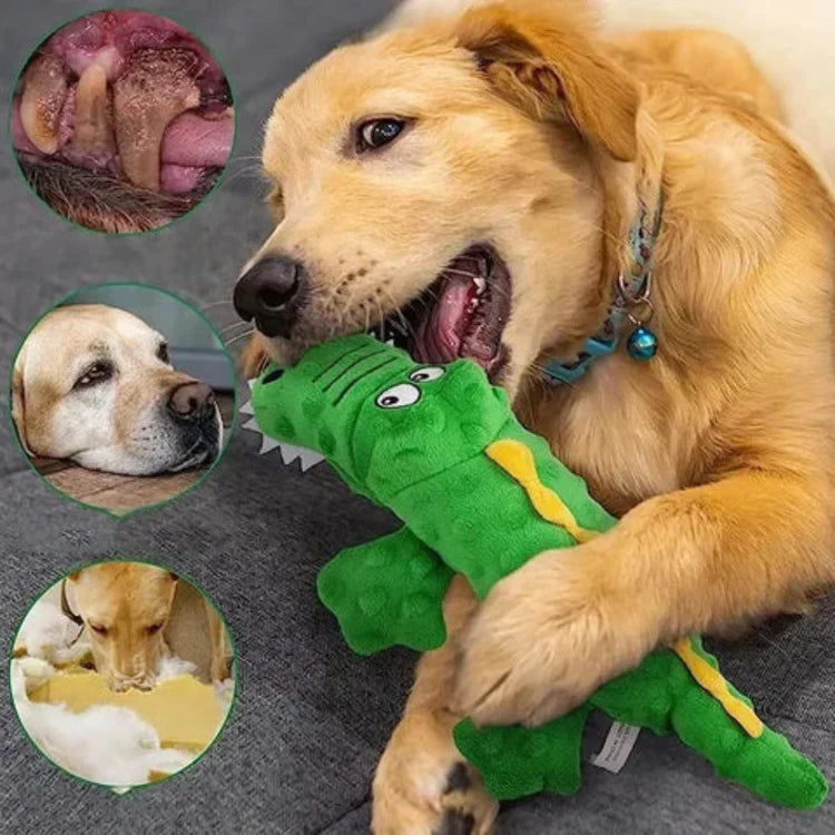 SqueakyPlush Crocodile Dog Toy — Soft Squeaker Chew Toy
