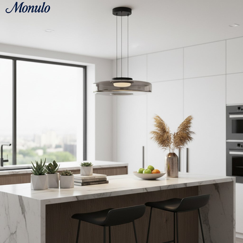 Verdoma Stacked Disc Form Glass Pendant Light Contemporary Nordic Lighting for Kitchens | Esilora