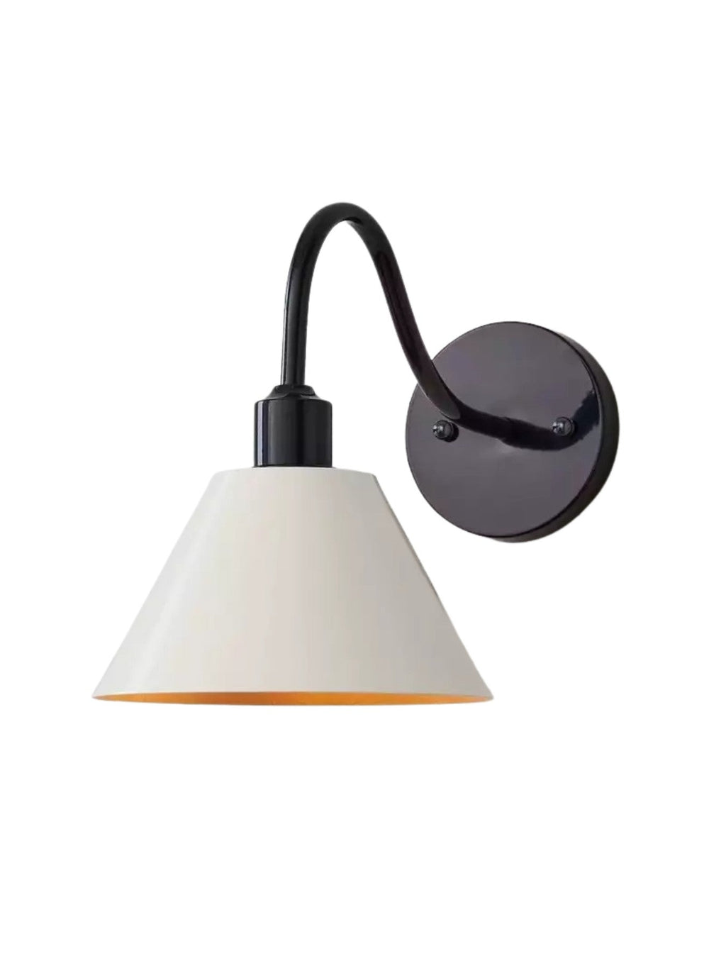 Industrielle, moderne konische Wandleuchte mit klarer Metall-Silhouette | Esilora