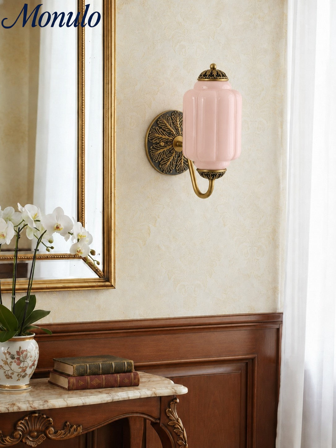 Vintage Milk Glass Sconce Bedside Hallway Eloise Wall Sconce | Esilora