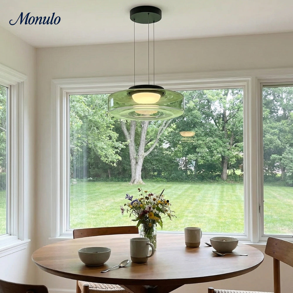 Verdoma Stacked Disc Form Glass Pendant Light Contemporary Nordic Lighting for Kitchens | Esilora