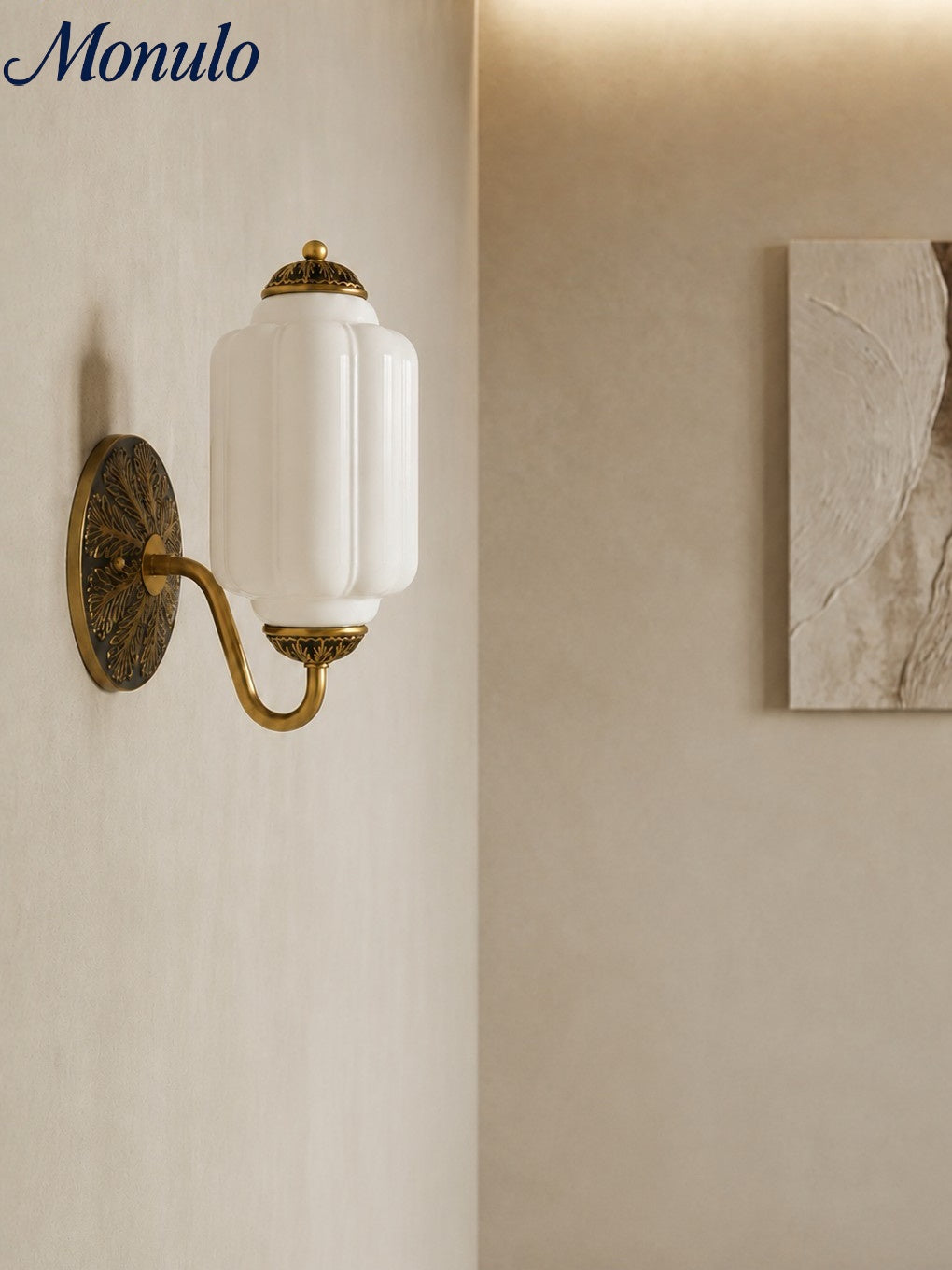 Vintage Milk Glass Sconce Bedside Hallway Eloise Wall Sconce | Esilora