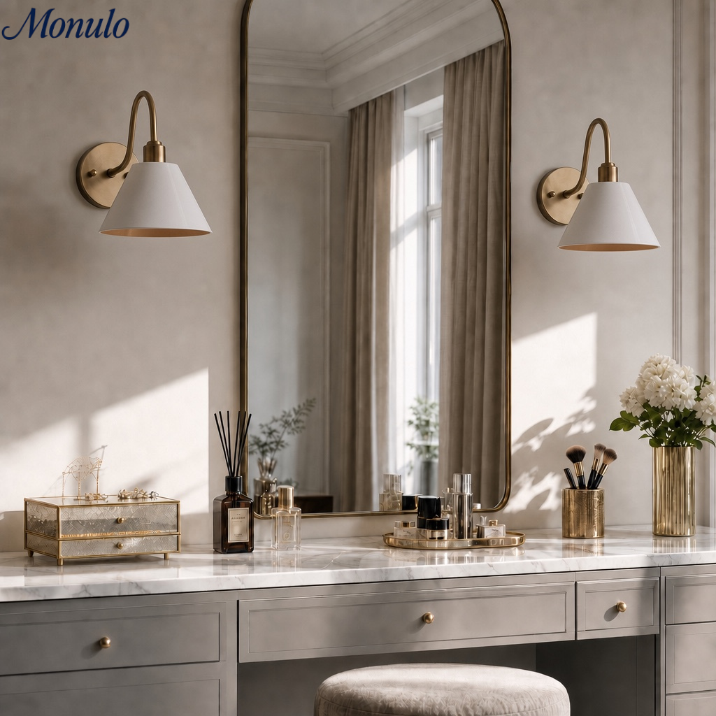 Industrielle, moderne konische Wandleuchte mit klarer Metall-Silhouette | Esilora