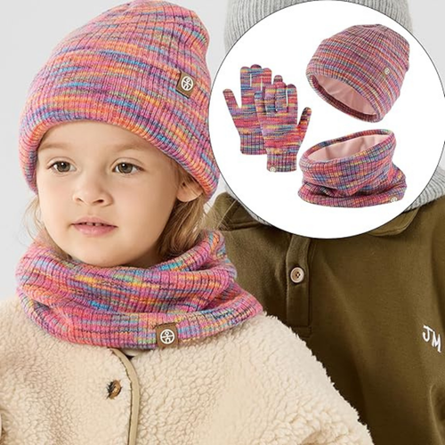Conjunto de invierno de 3 piezas: gorro, bufanda y guantes tejidos