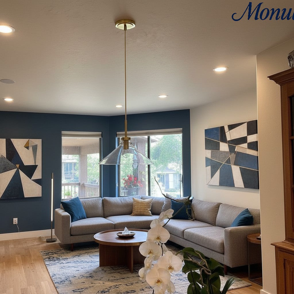 Aurenza Modern Farmhouse  Cone Pendant Light – Dimmable Kitchen and Entryway Lighting | Esilora