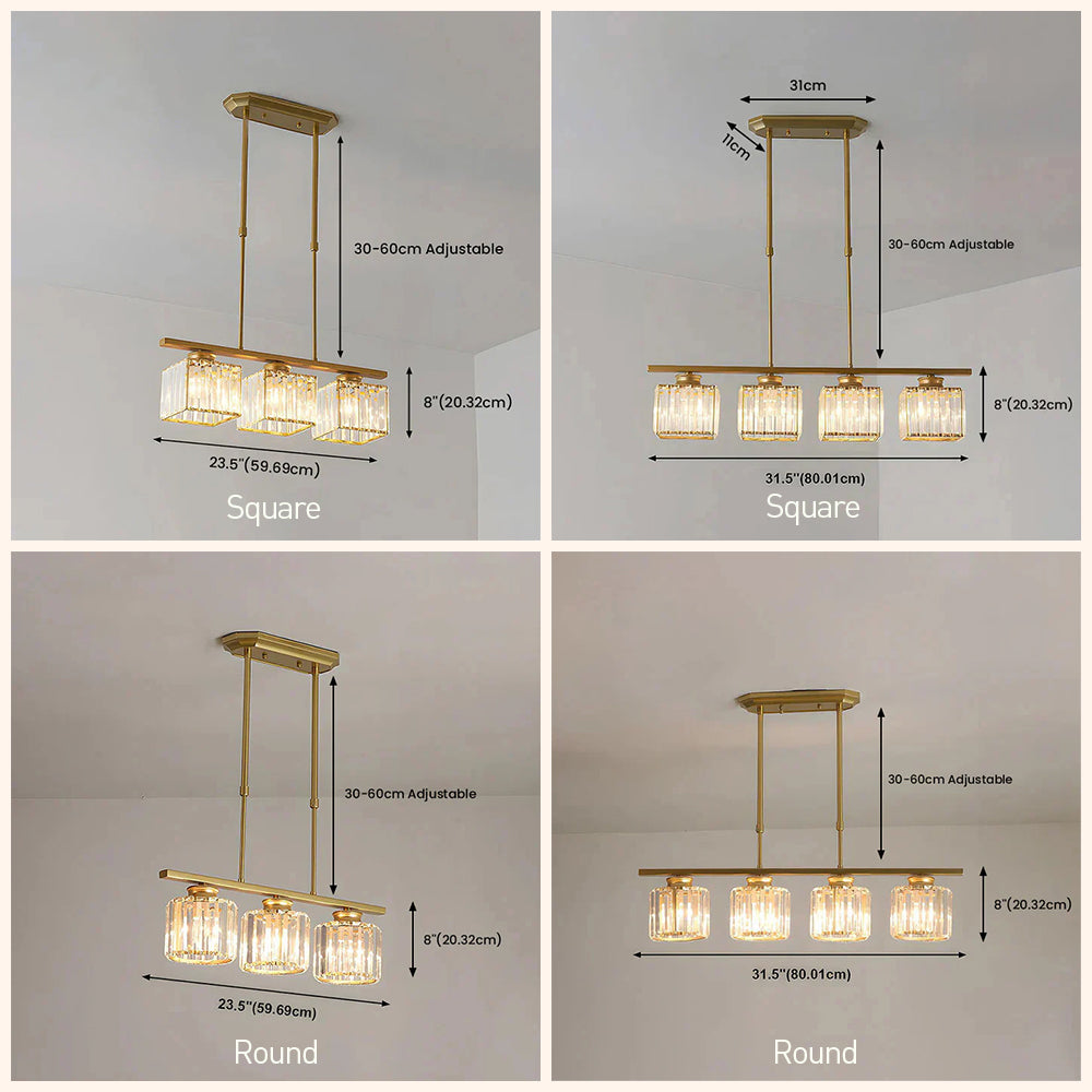 Artesso Art Deco Pendant Lamp — Glass Shades, Adjustable Height