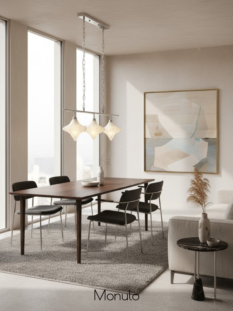 Art Deco Star Linear Pendant Light - Elegant Lighting for Kitchen Island  - Astris Cassiopeia | Esilora