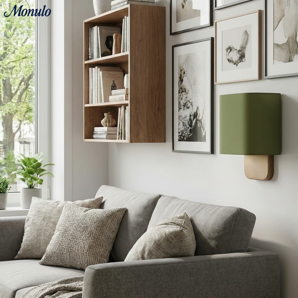 Nolvara Aleena Soft Fabric Luxe Metal Fabric Wall Sconce for Bedroom Reading Light | Esilora