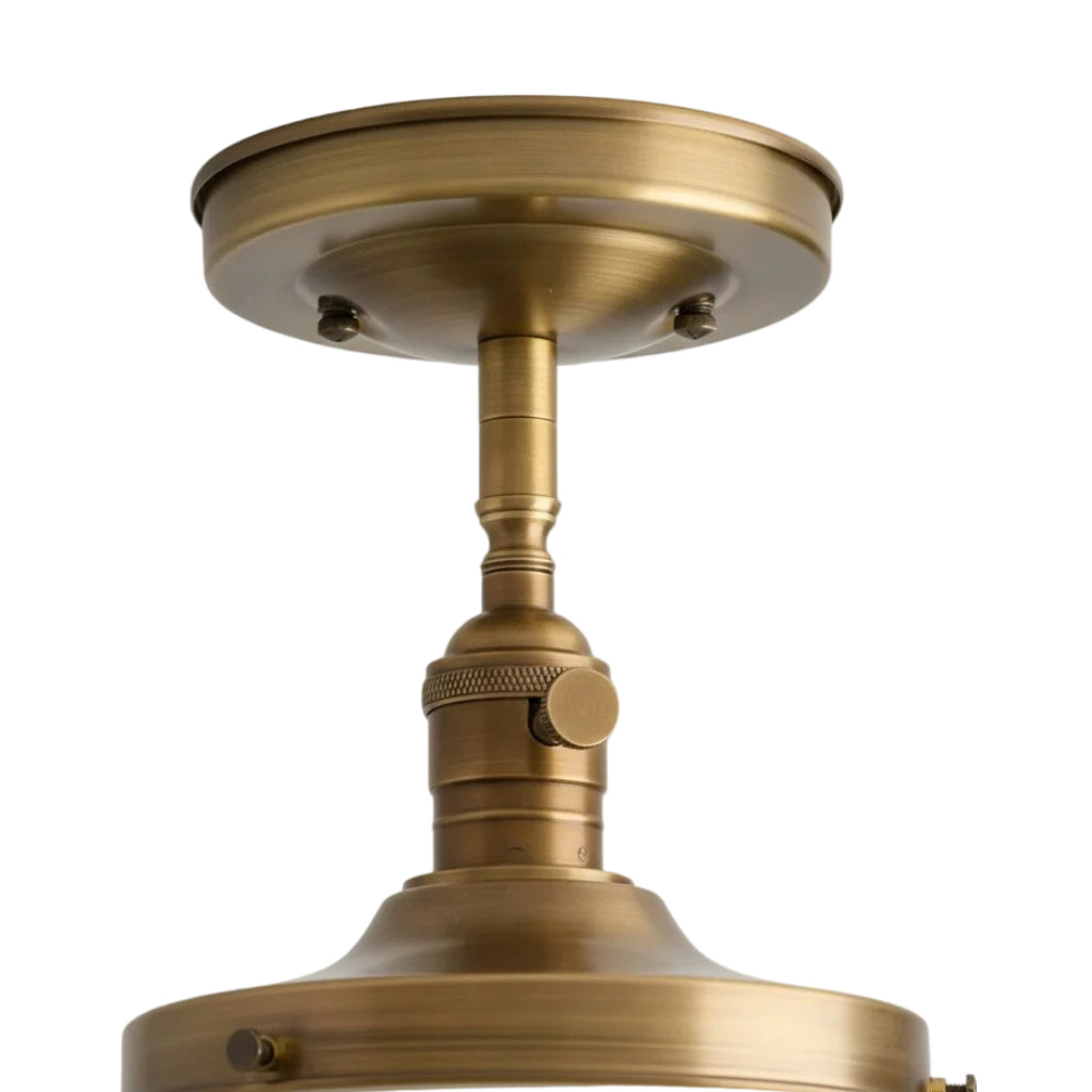 Kalvora Mid-Century Round Ceiling Light with Glass Shade - Indoor Flush Mount Light for Bedrooms and Corridors | Esilora