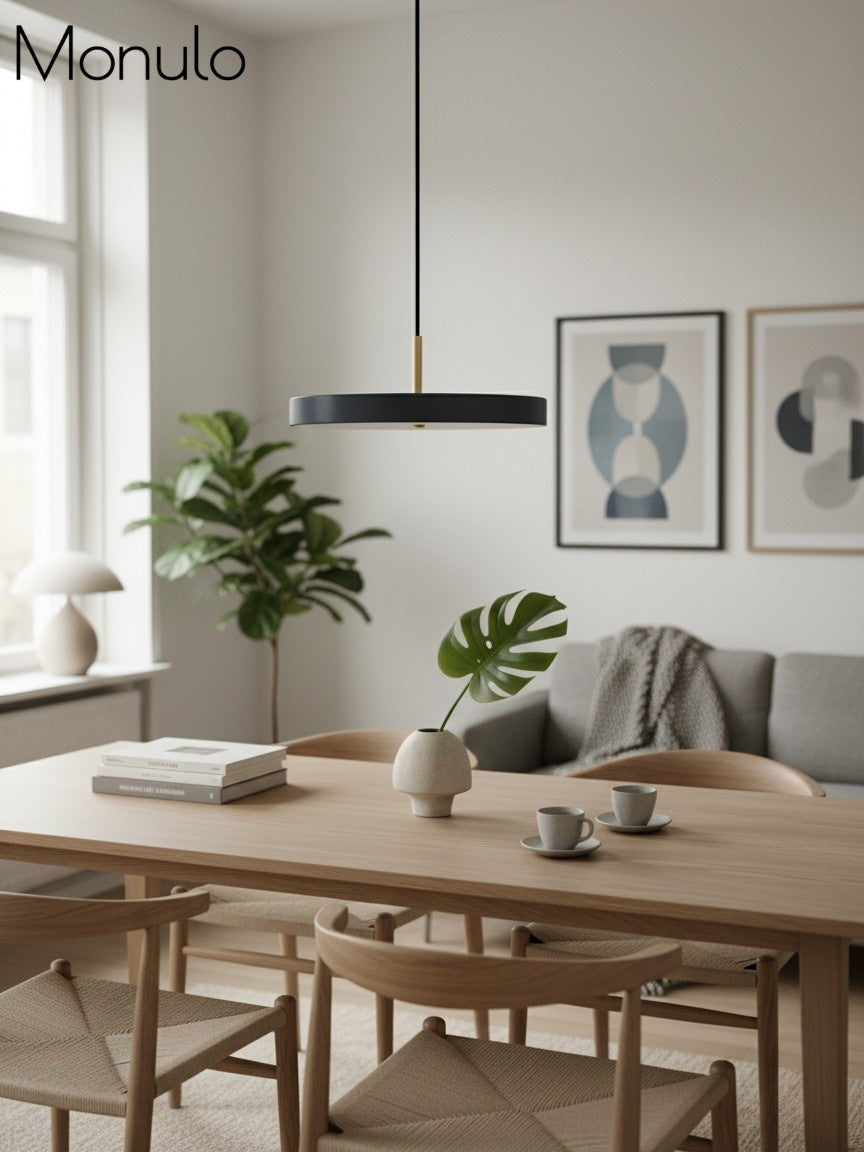 Modern Disc Pendant Light — Nordic Minimalist Fixture for Dining & Kitchen | Esilora