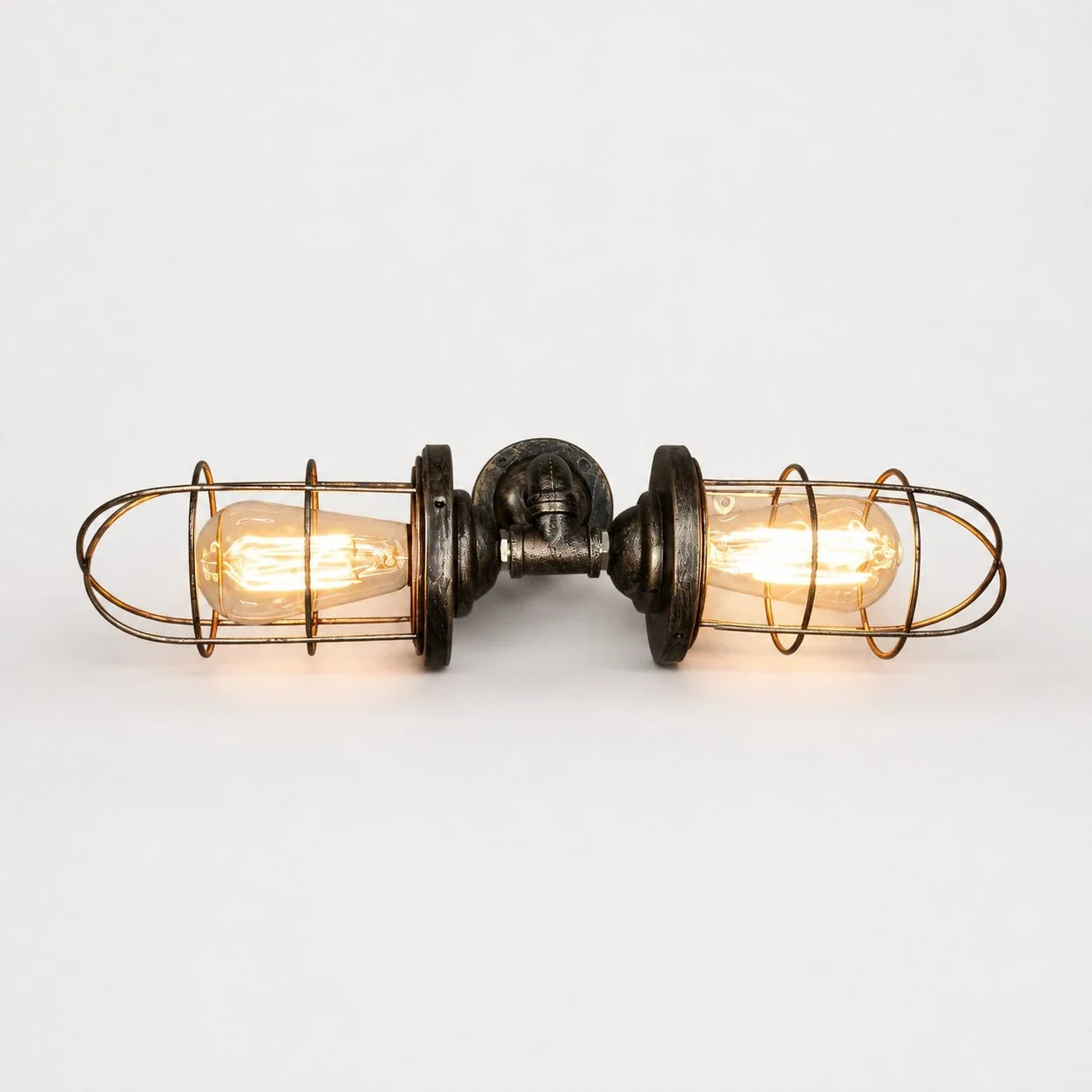 Industrial Cage Wall Sconce Light, Vintage Metal Wall Fixture for Hallways, Vanity, Bar and Bedroom | Esilora