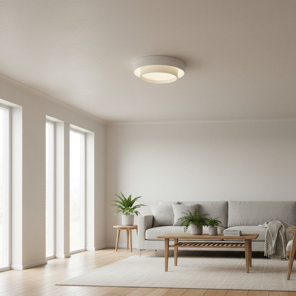 Kulaté stropní LED svítidlo Duomel – minimalistická stropní lampa do jídelny N26 | Esilora