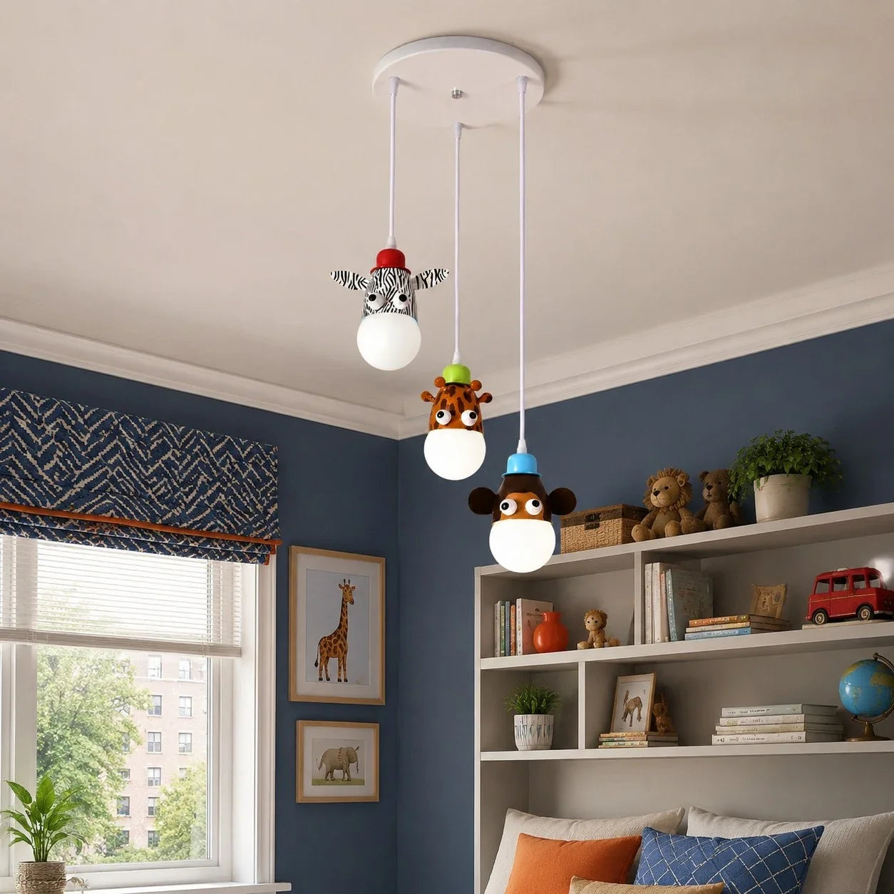 Lampada a sospensione con animali per bambini | Esilora