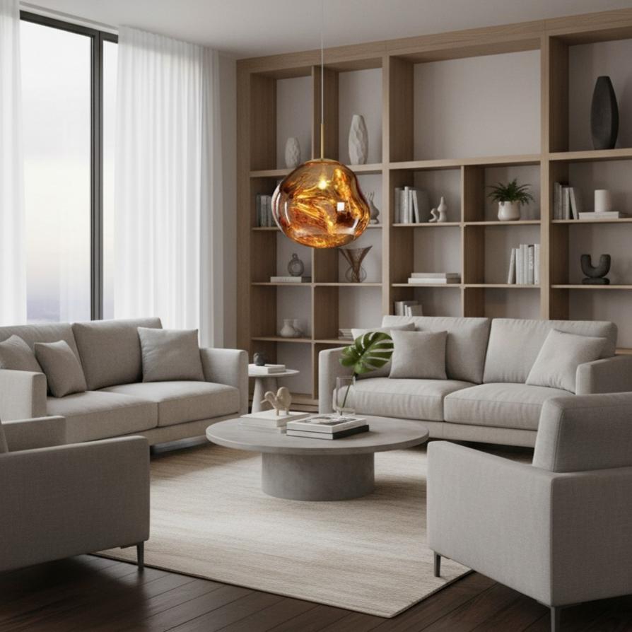 Lampe suspendue Glyador à surface dynamique - suspension moderne pour intérieur N28 | Esilora