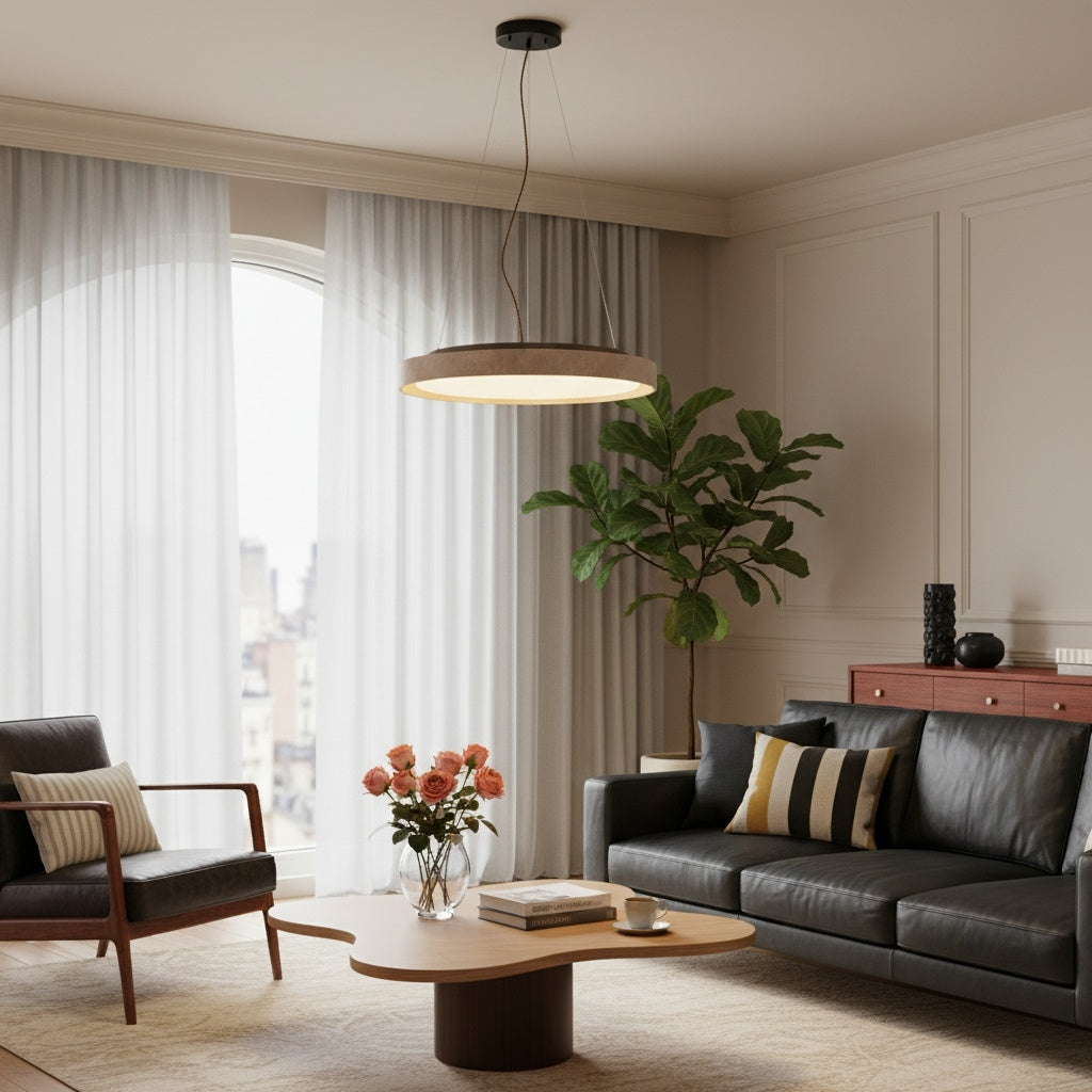 Miravelle Minimalistische Travertin Pendelleuchte – Moderne Lampe für Innenräume | Esilora