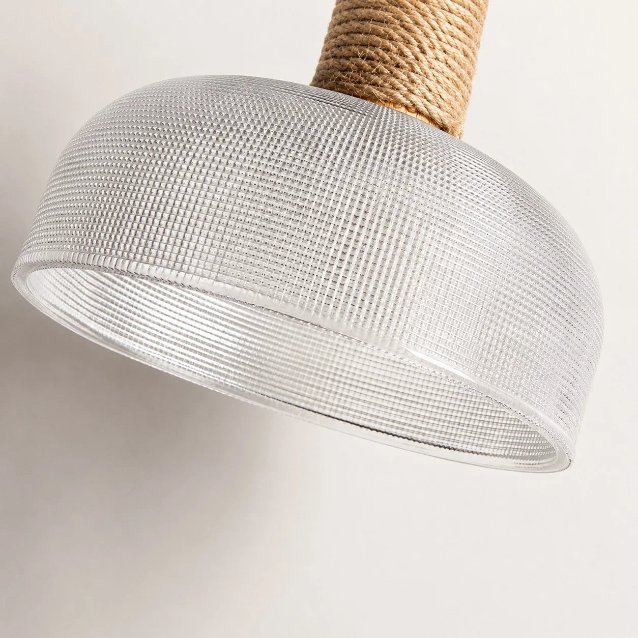 Rustic Woven Rope Glass Pendant Light Collection | Esilora