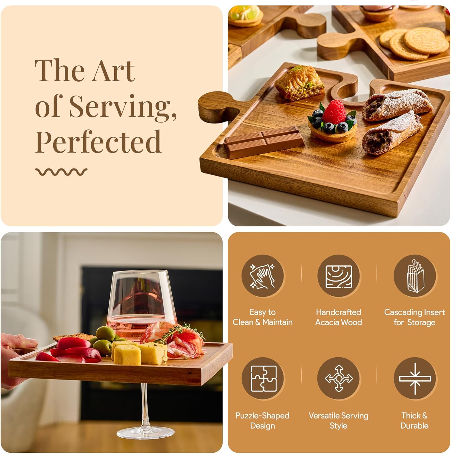 Puzzle Serving Tray – Connects Guests for Stylish and Memorable Moments - Esilora