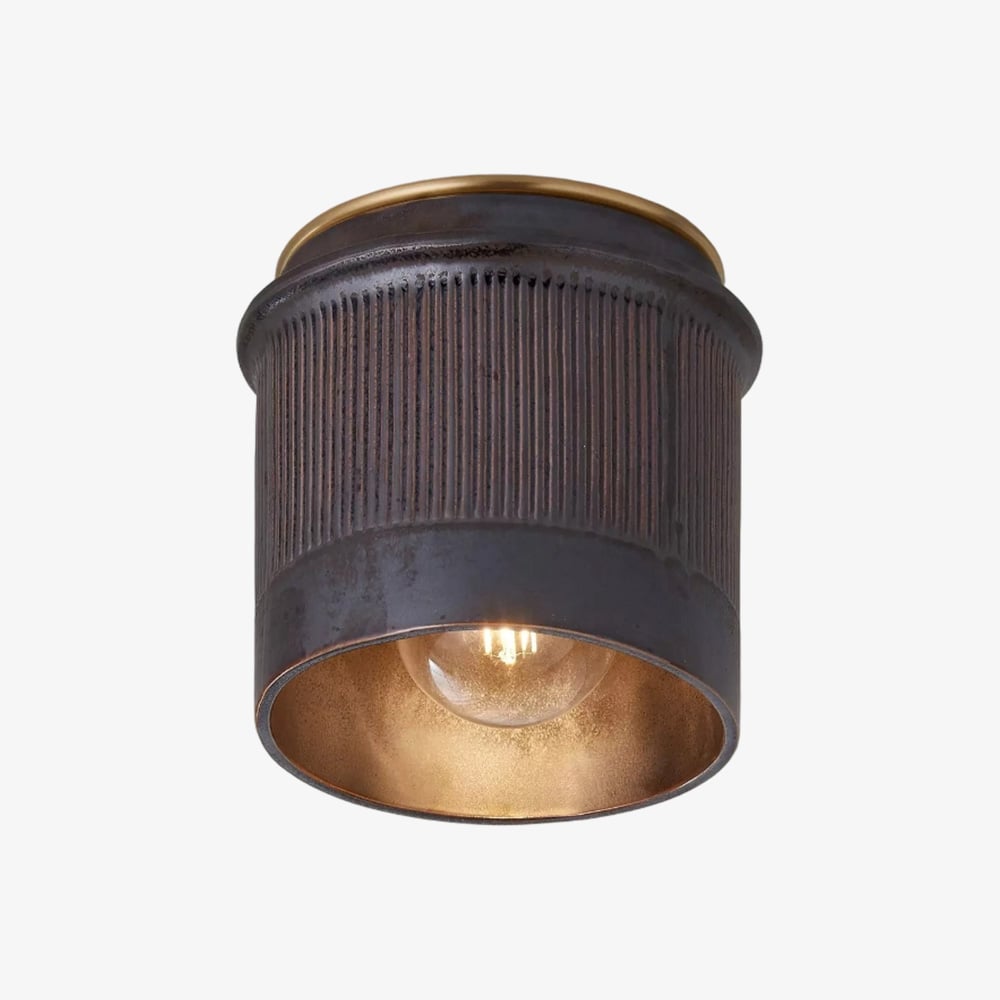 Velara Vintage Industrial Flush Mount Ceiling Light - Rustic Black Metal Design Perfect for Bedroom or Dining Room | Esilora