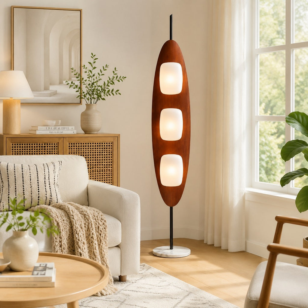 Bauhaus Walnut Tone Floor Lamp | Esilora