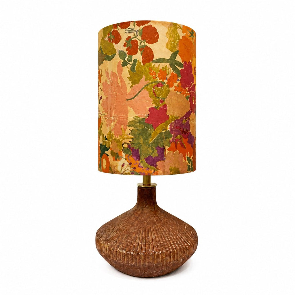 Liberty-Style Fabric Shade Ceramic Table Lamp for Bedside Ambient Lighting | Esilora