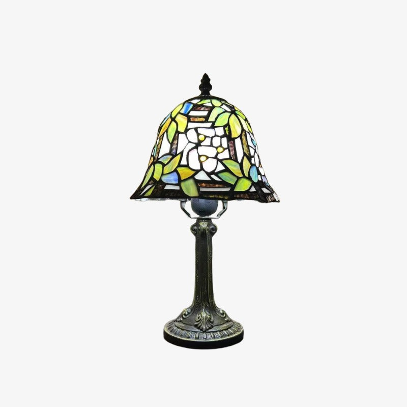 Vintagia Vibrant Tiffany Table Lamp with Stained Glass Design - Elegant Vintage Desk Light for Bedroom or Office | Esilora