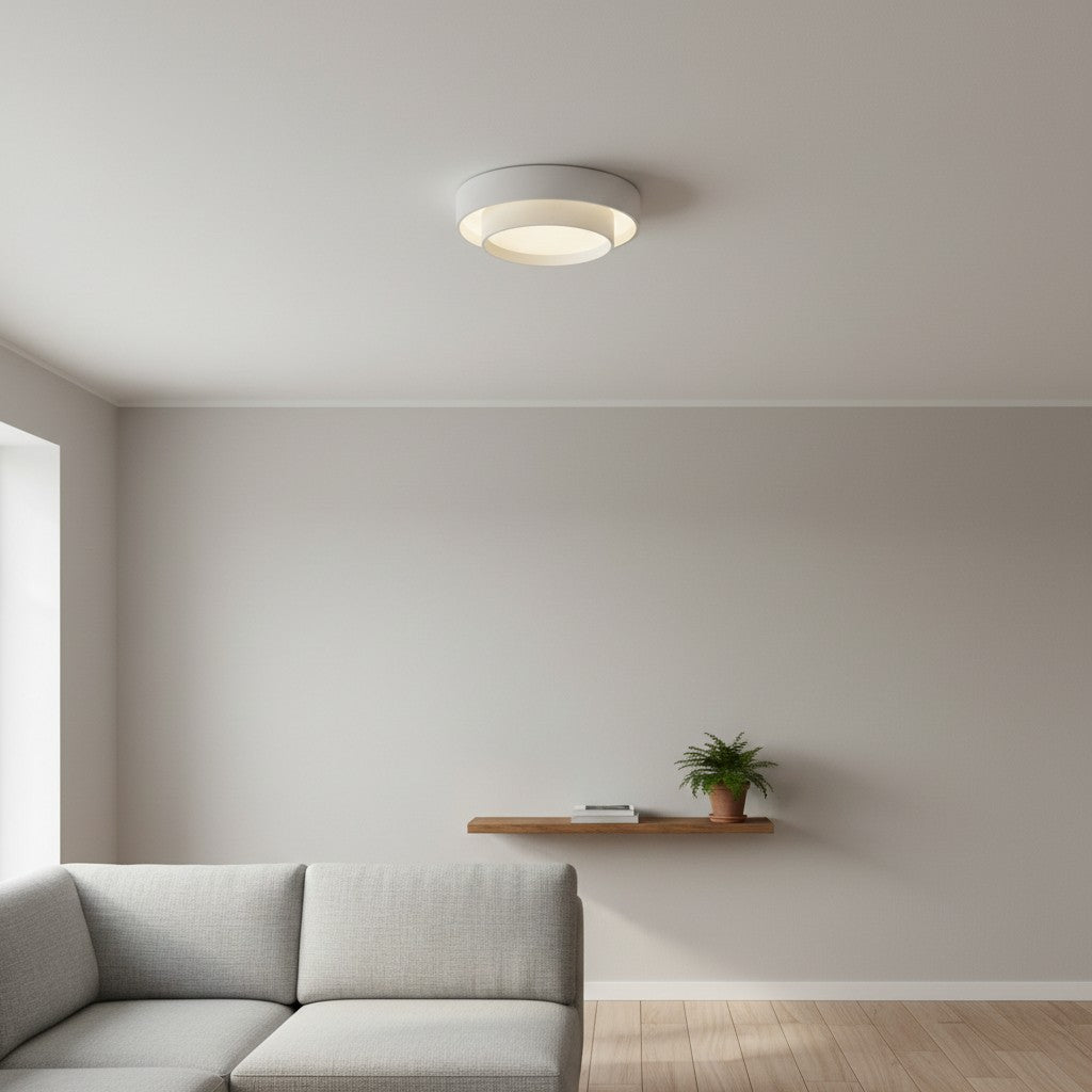Kulaté stropní LED svítidlo Duomel – minimalistická stropní lampa do jídelny N26 | Esilora