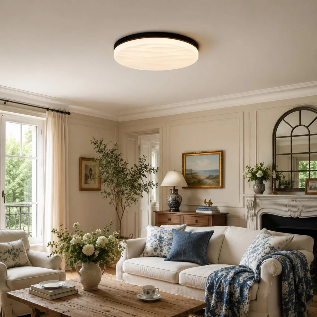 Italiensk minimalistisk loftslampe til direkte montering med stjernehimmel | Esilora