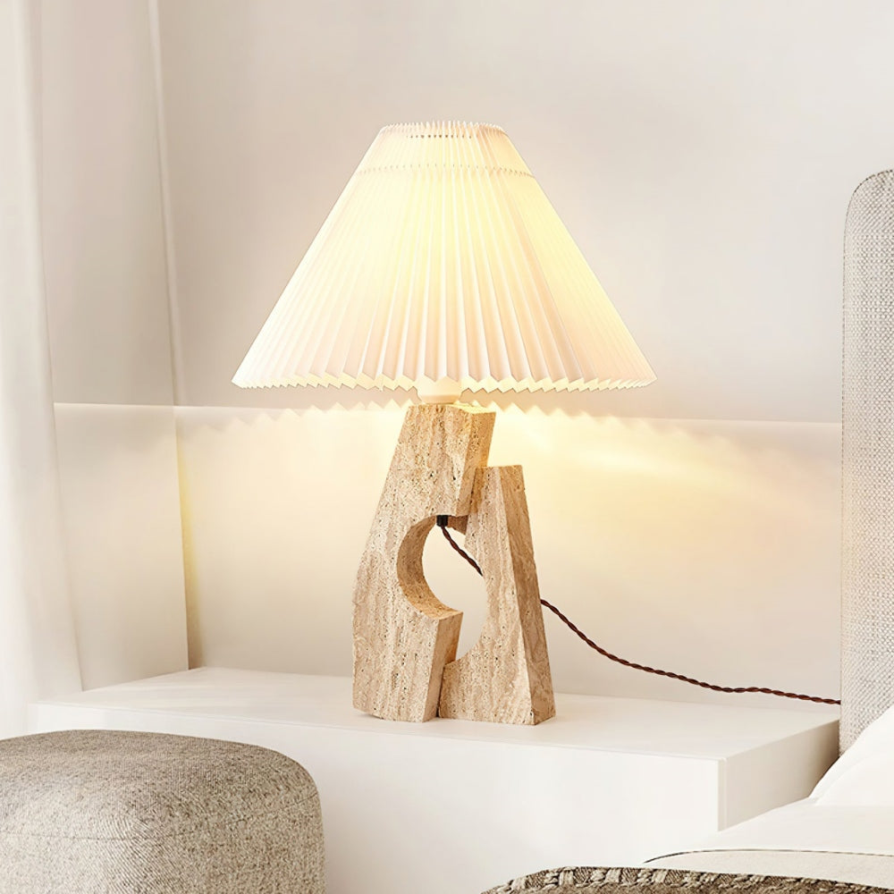 Moderne künstlerische Steinsäulen-Tischlampe Travertin M05 | Esilora