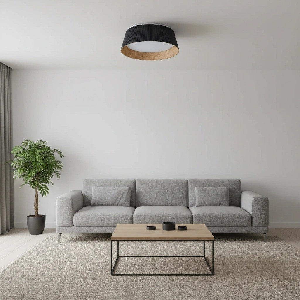 Ribravo Modern Ribbed Textured Shade Ceiling Lamp - Modern Minimalist Lamp for Living Room | Esilora