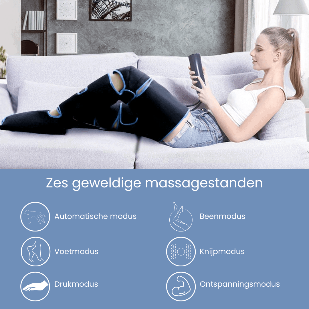Airestro 360° benmassager — Lufttryk, varme og restitution