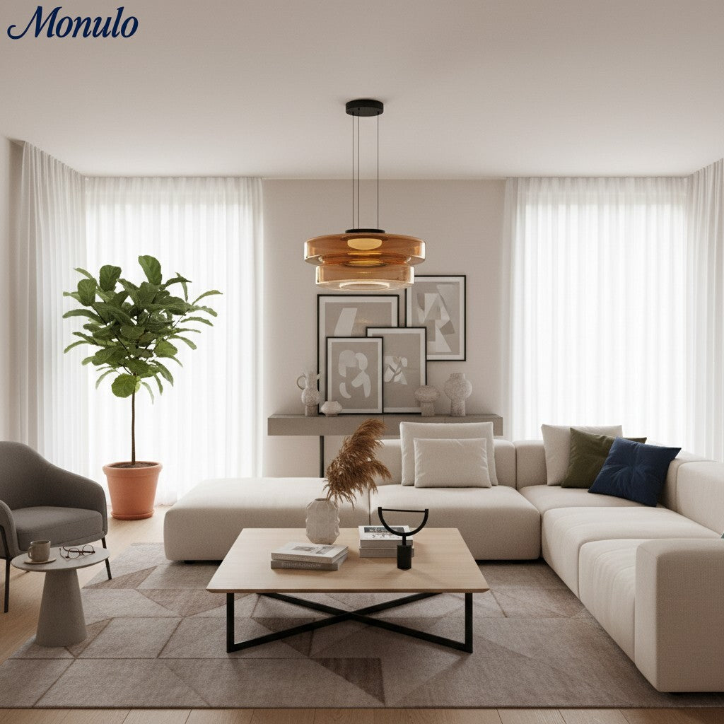 Verdoma Stacked Disc Form Glass Pendant Light Contemporary Nordic Lighting for Kitchens | Esilora