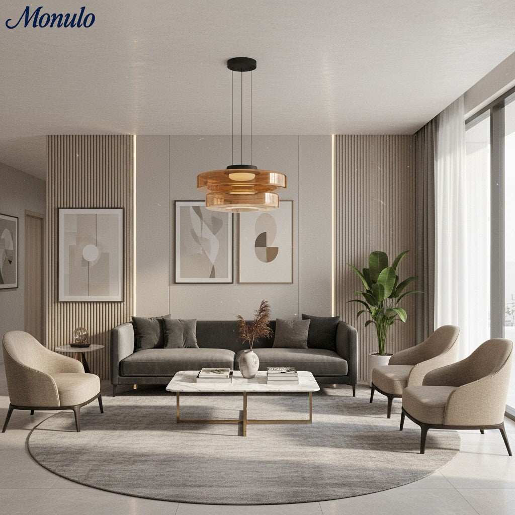 Verdoma Stacked Disc Form Glass Pendant Light Contemporary Nordic Lighting for Kitchens | Esilora