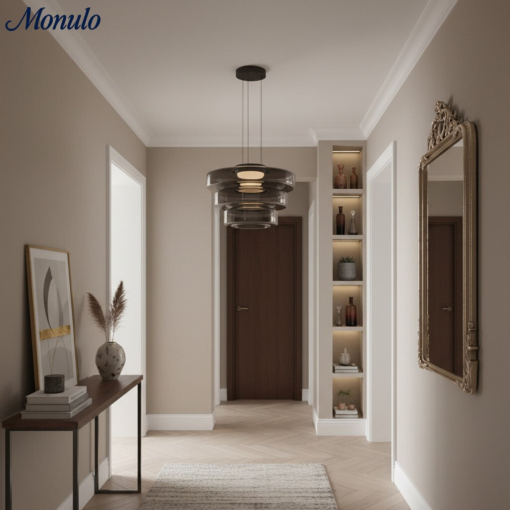 Verdoma Stacked Disc Form Glass Pendant Light Contemporary Nordic Lighting for Kitchens | Esilora