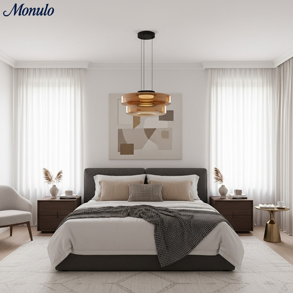 Verdoma Stacked Disc Form Glass Pendant Light Contemporary Nordic Lighting for Kitchens | Esilora