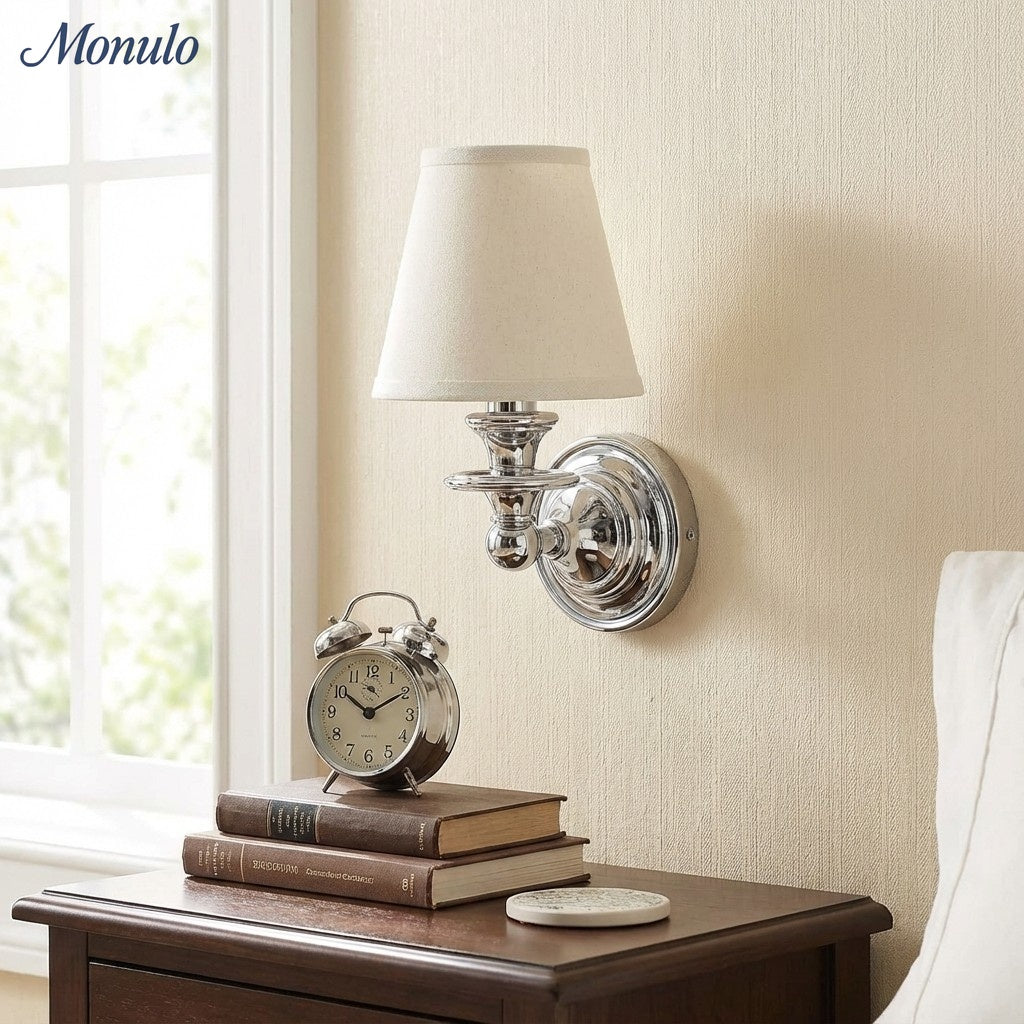 Rowan Drum Shade Wall Sconce – Fabric Sconce Light for Cozy Cottage Lighting | Esilora