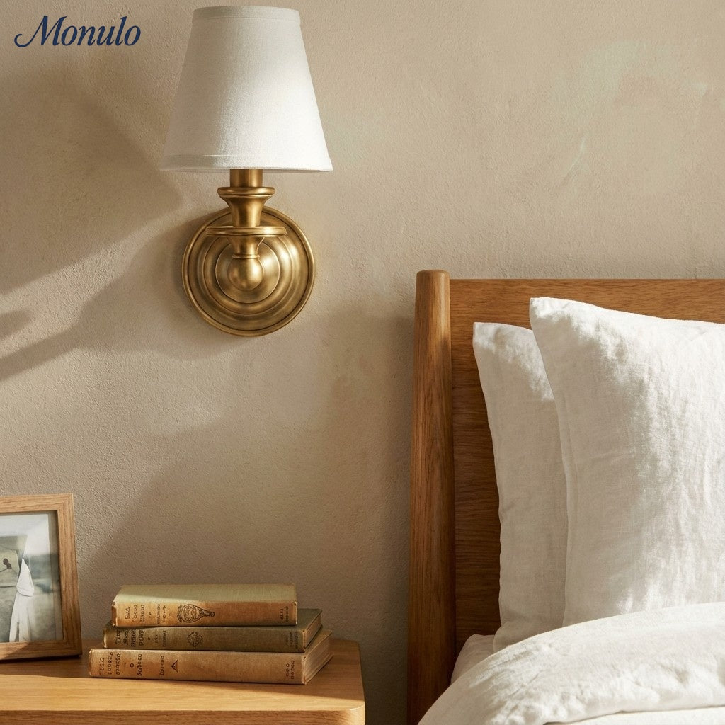 Rowan Drum Shade Wall Sconce – Fabric Sconce Light for Cozy Cottage Lighting | Esilora