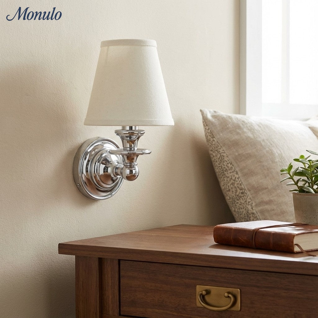 Rowan Drum Shade Wall Sconce – Fabric Sconce Light for Cozy Cottage Lighting | Esilora