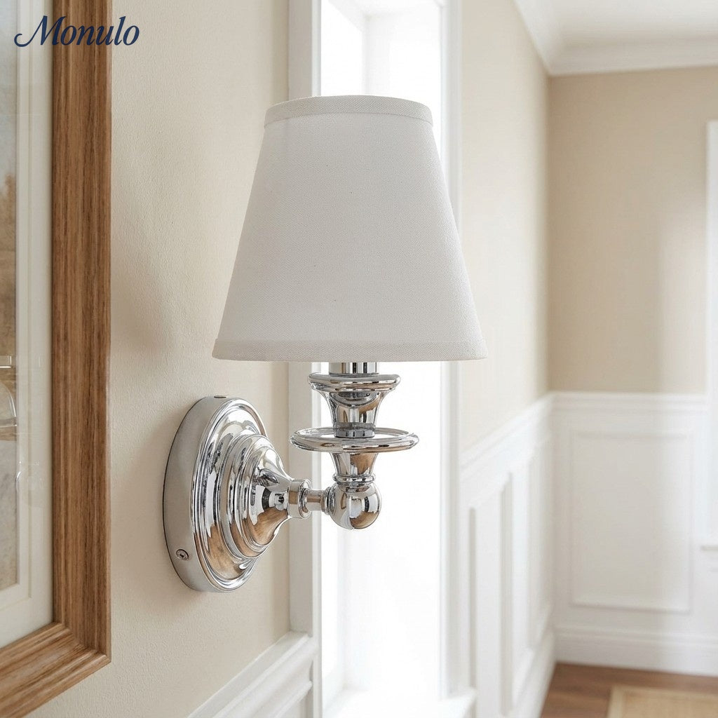 Rowan Drum Shade Wall Sconce – Fabric Sconce Light for Cozy Cottage Lighting | Esilora