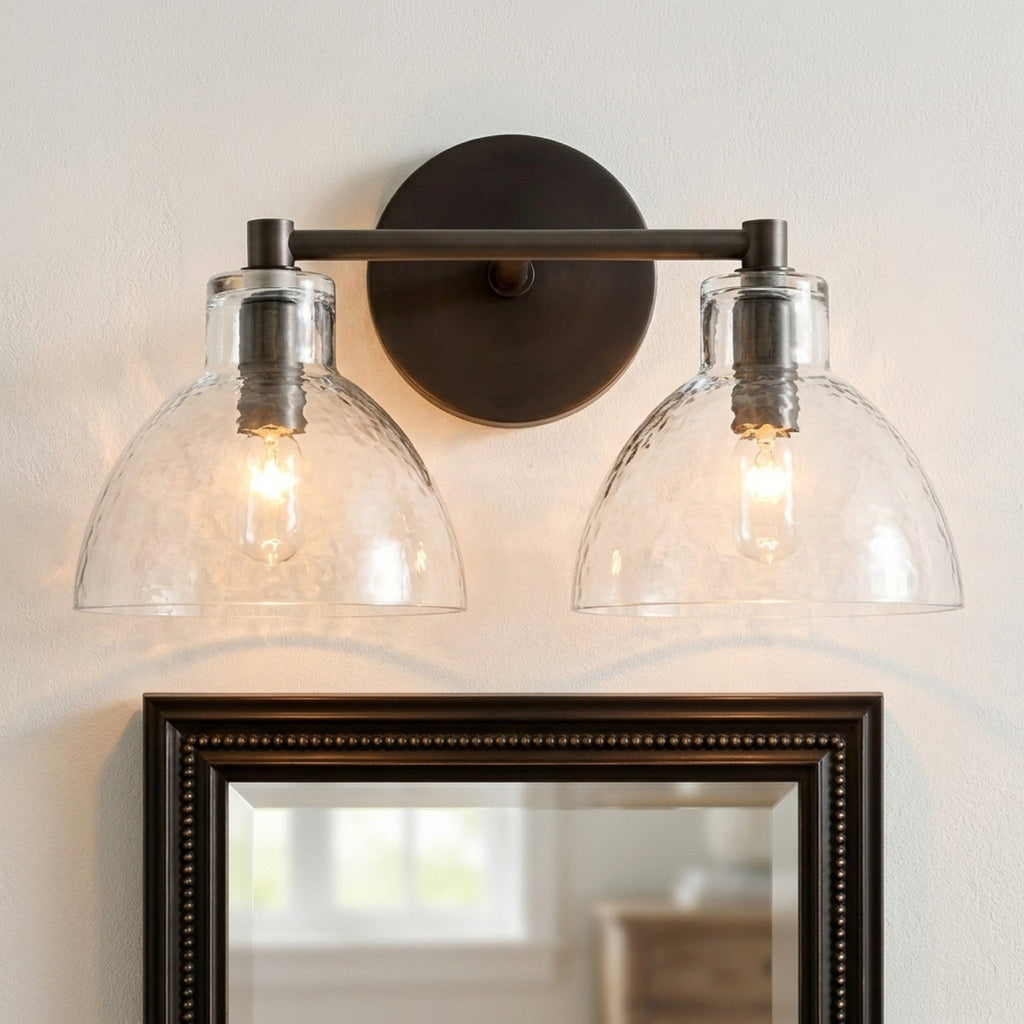Applique Glavira in vetro riciclato - Lampada moderna per lavabo del bagno | Esilora